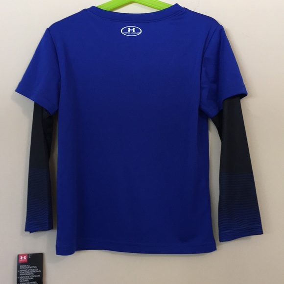 🔹NWT UA blue black mock layer tee full 4T 3T Avlb - Picture 5 of 5